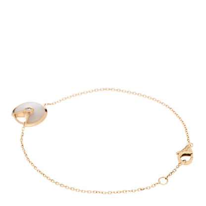 Cartier 18K Yellow Gold Diamond Mother of Pearl Amulette de Cartier Bracelet 2 of 4