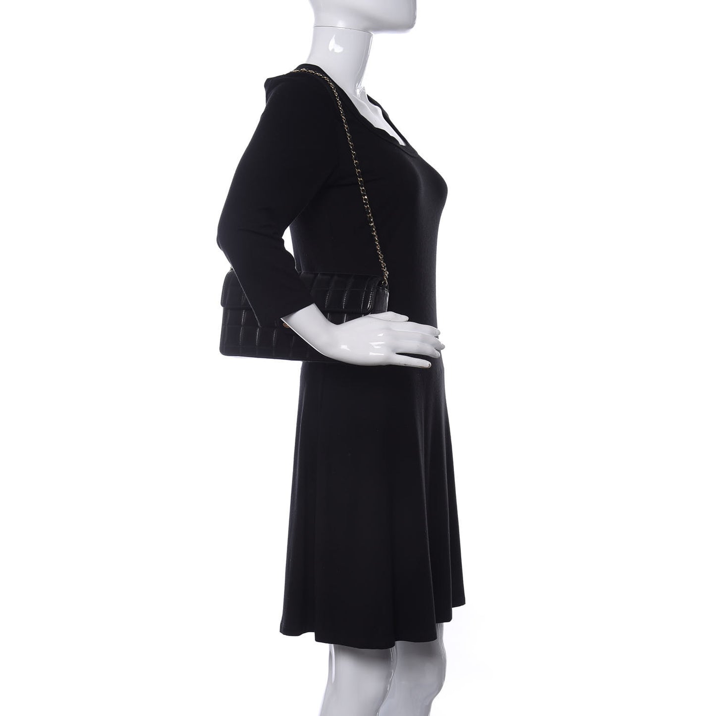 Lambskin East West Chocolate Bar Flap Black