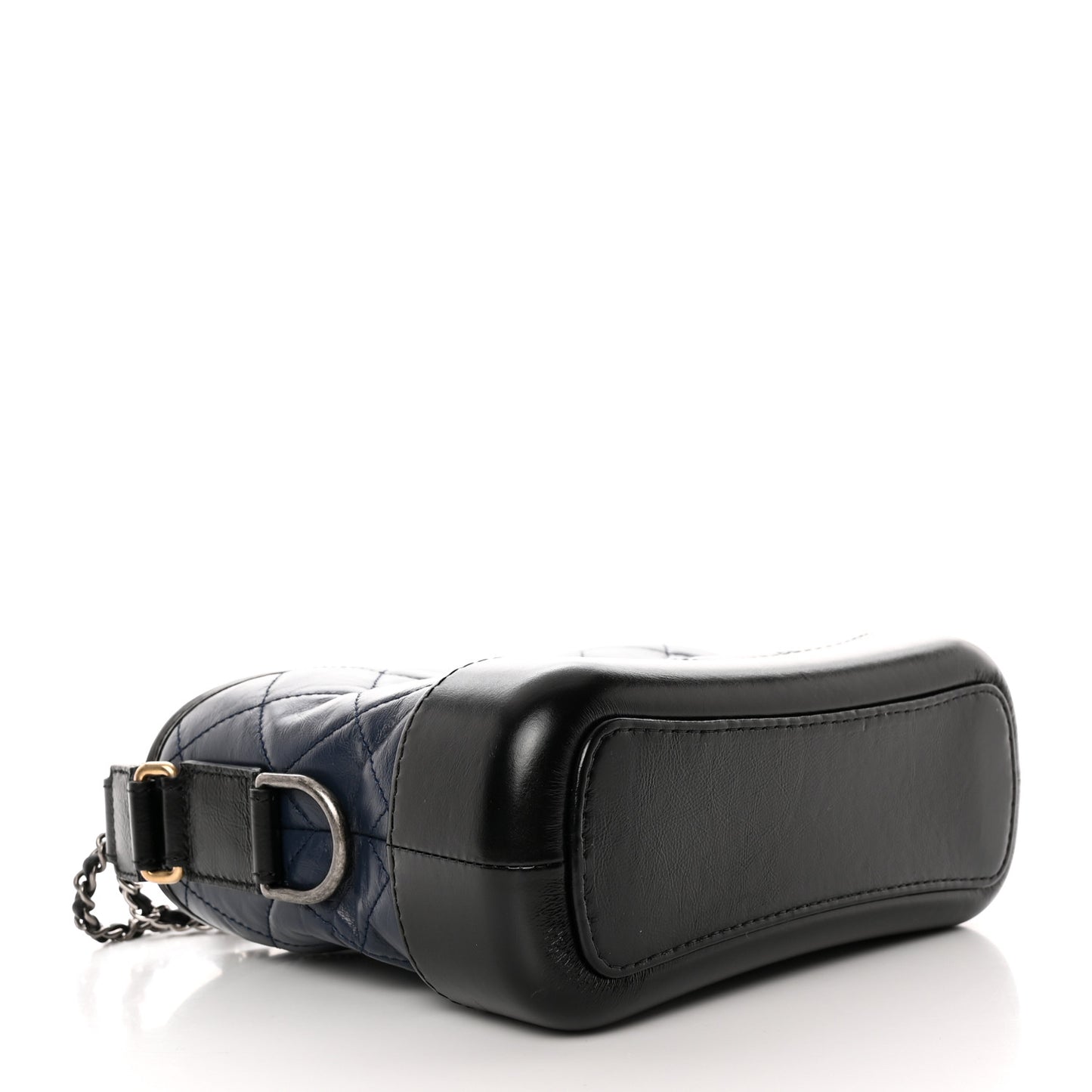 Aged Calfskin Quilted Small Gabrielle Hobo Navy Black