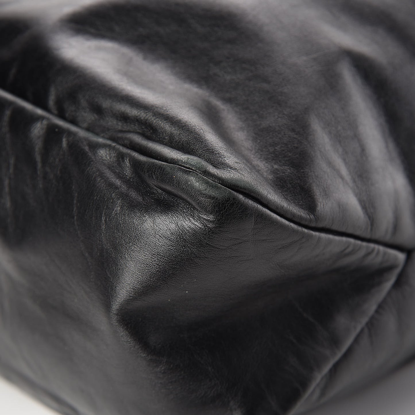 Calfskin Large Horsebit Chain Hobo Black