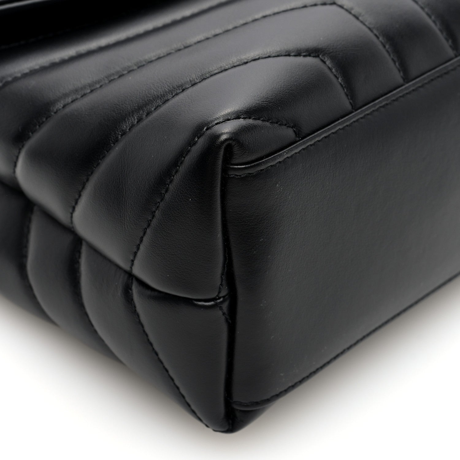 Saint Laurent Calfskin Y Quilted Monogram Small Loulou Chain Satchel Black 8 of 9