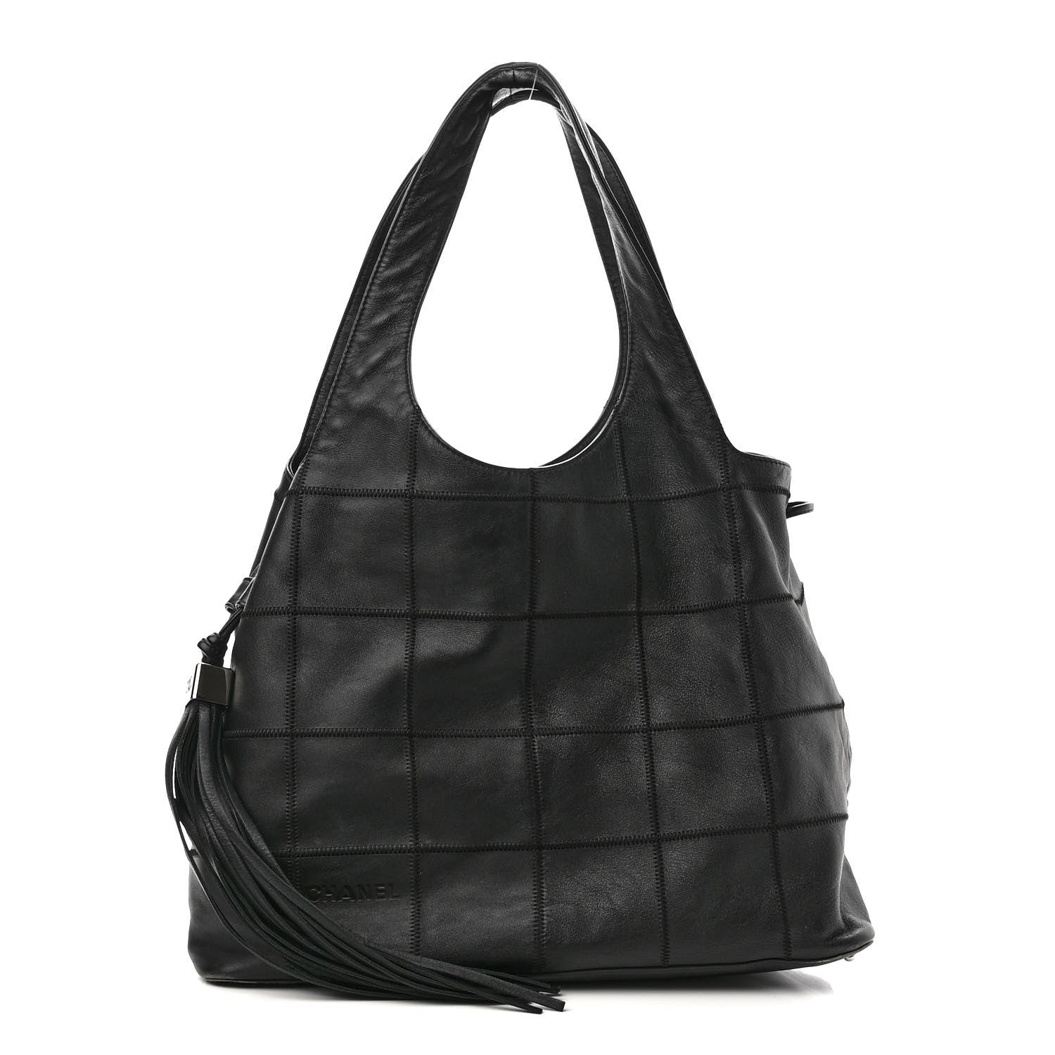 Chanel Calfskin Square Stitched Tassel Bag Black 1 of 13