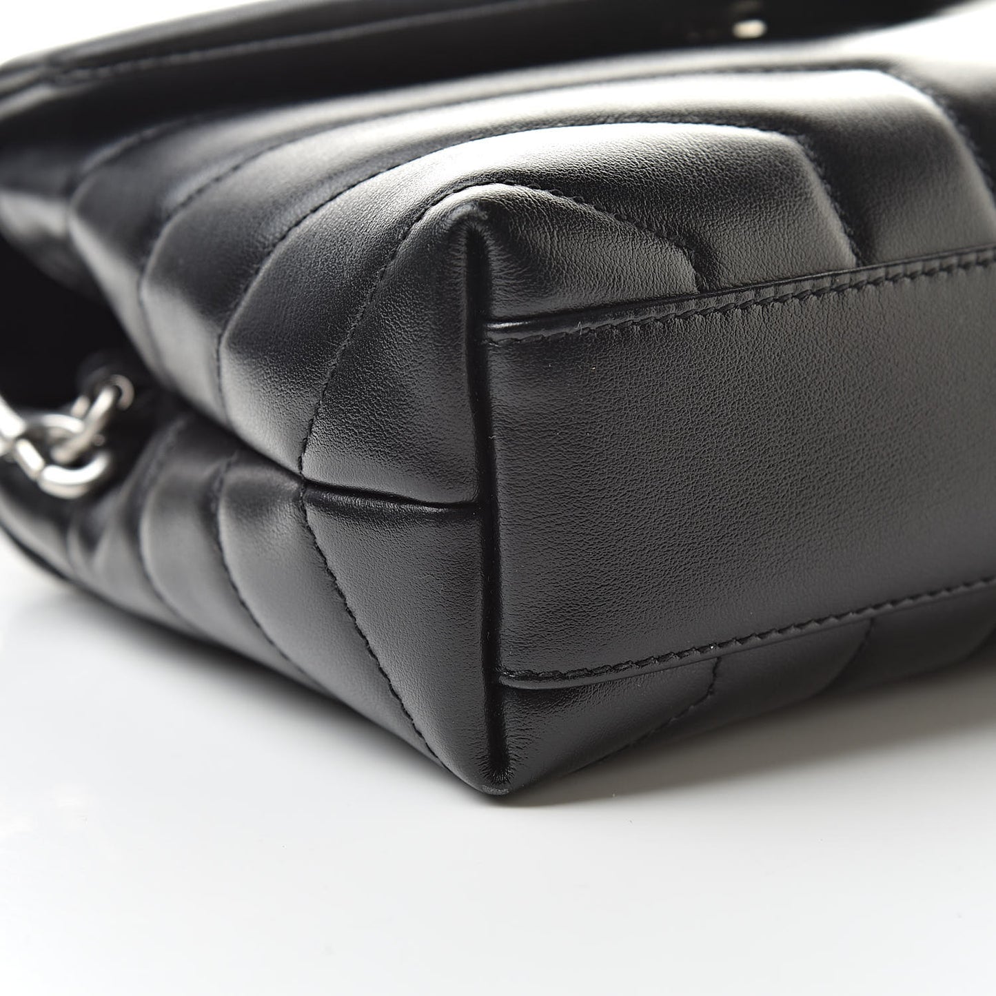 Calfskin Y Quilted Monogram Toy Loulou Crossbody Bag Black