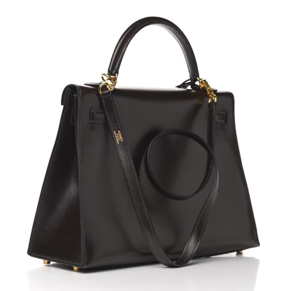 Hermes Box Kelly Sellier 32 Marron Fonce 3 of 13