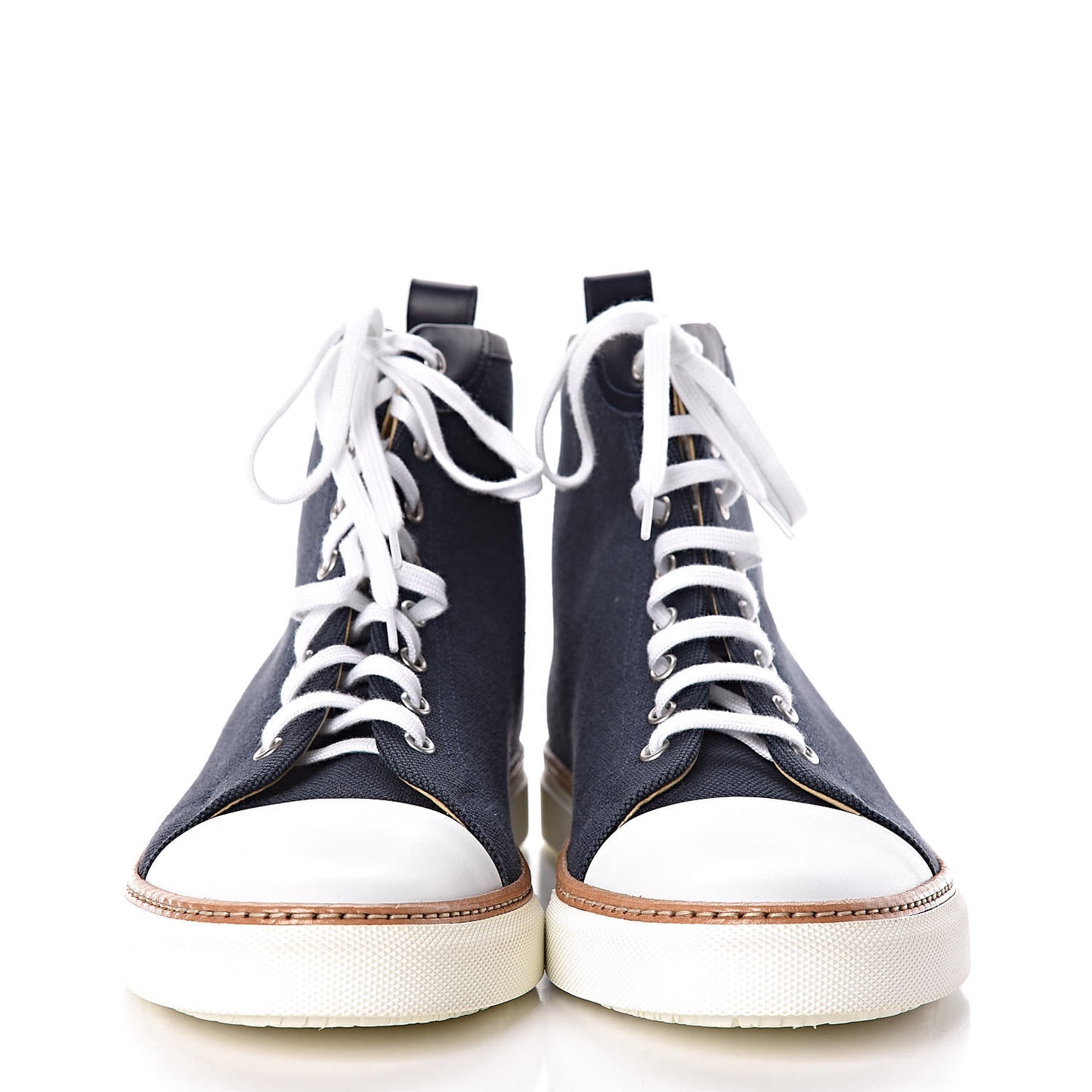 Fabric Calfskin Mens Jimmy High Top Sneakers 43.5 Denim Fonce Marine