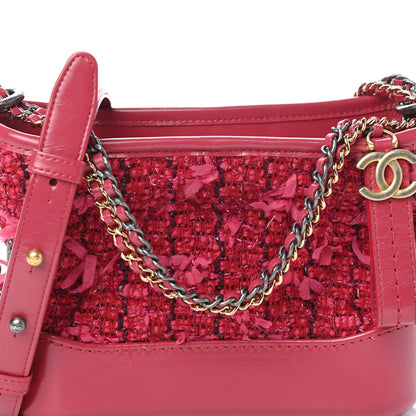 Chanel Tweed Calfskin Small Gabrielle Hobo Pink 8 of 10