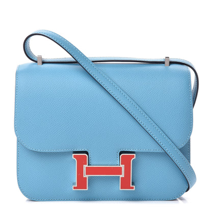 Hermes Epsom Constance 18 Bleu Du Nord Rouge De Coeur 1 of 22