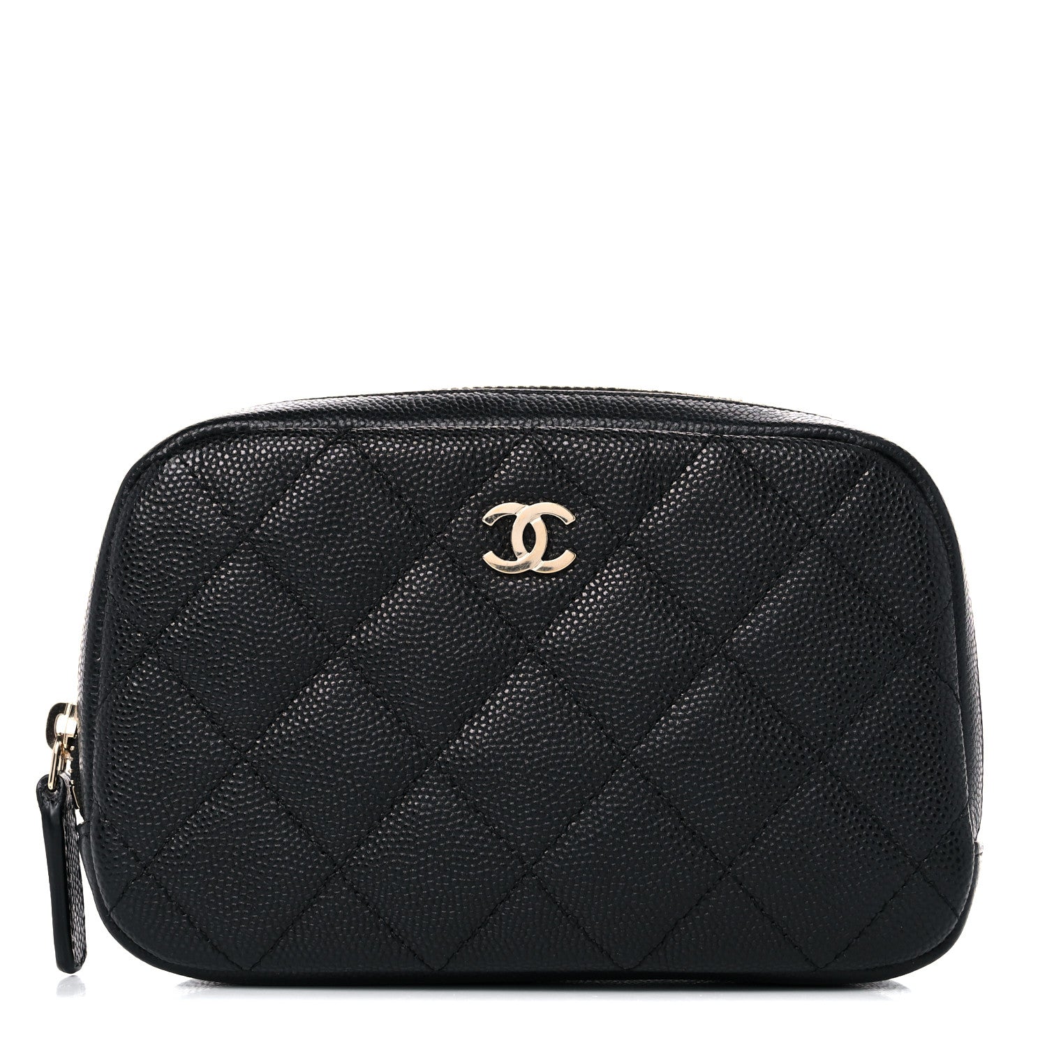 Chanel Caviar Quilted Small Curvy Pouch Cosmetic Case Black 1 of 11
