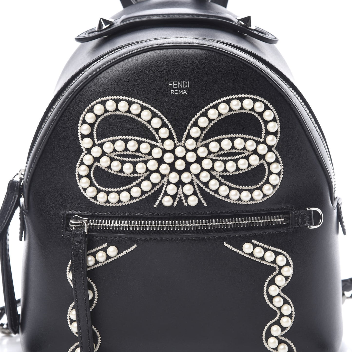 Vitello Liberty Pearl Romantic Bow Mini Backpack Black