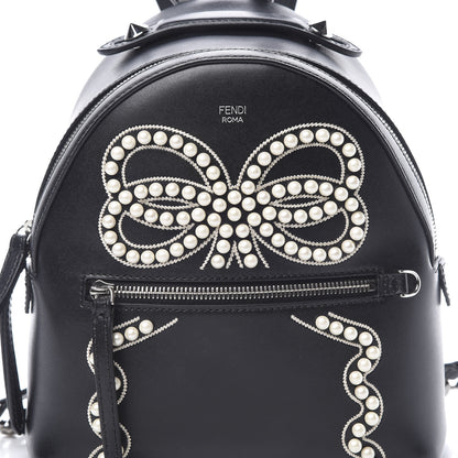 Fendi Vitello Liberty Pearl Romantic Bow Mini Backpack Black 7 of 9