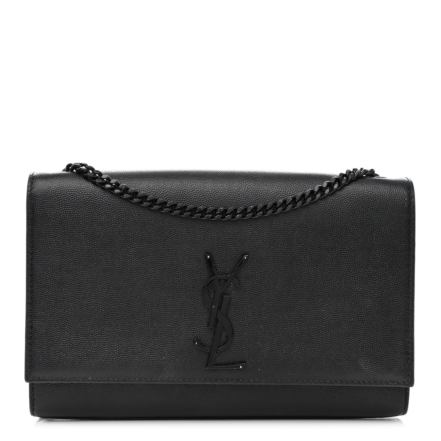 Saint Laurent Grain De Poudre Medium Classic Monogram Monochrome Kate Satchel Black 1 of 11
