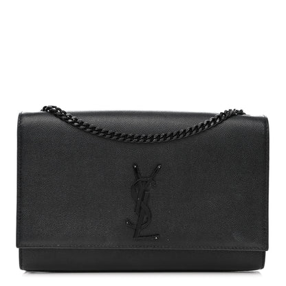 Saint Laurent Grain De Poudre Medium Classic Monogram Monochrome Kate Satchel Black 1 of 11