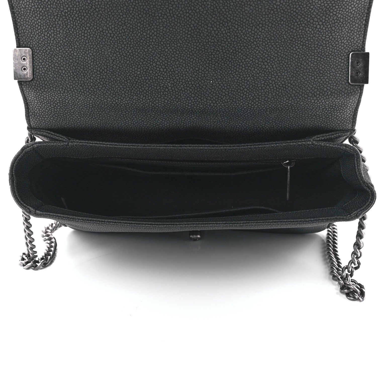 Chanel Washed Caviar Quilted Small Square Turn Around Ligne Flap Dark Grey 5 of 11