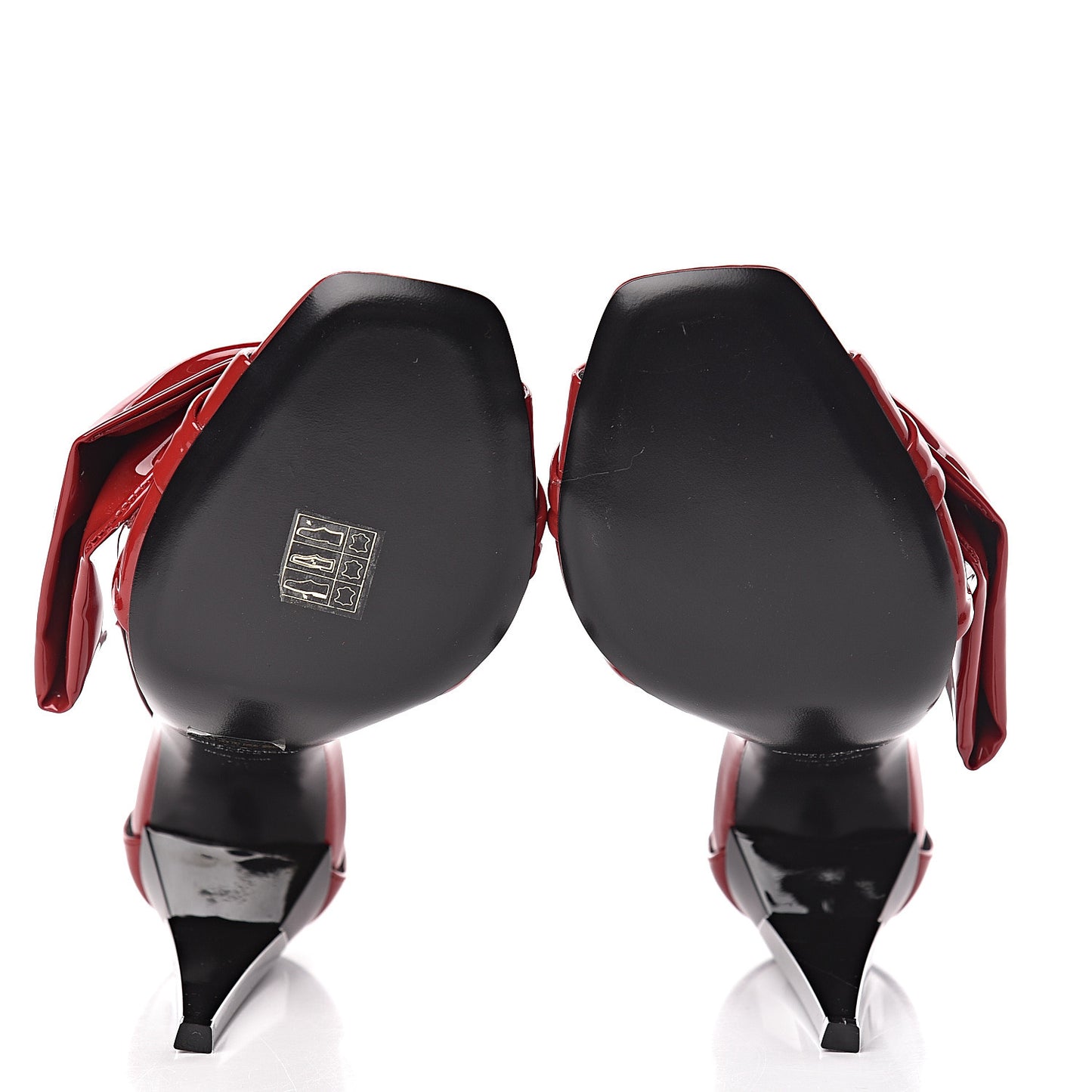Patent Calfskin Freja 105 Bow Sandals 37 Rouge Eros