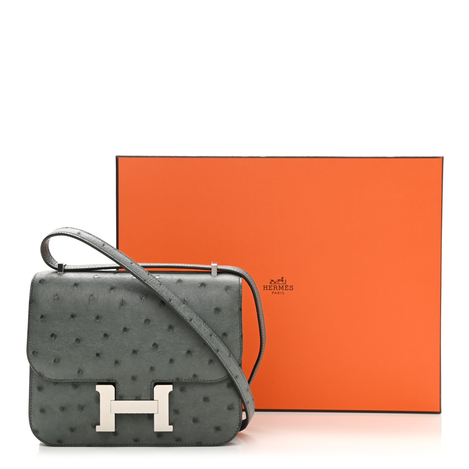Hermes Ostrich Constance 18 Graphite 11 of 11