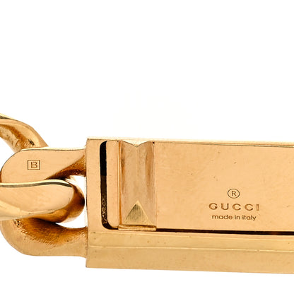 Gucci Metal Logo Curb Chain Bracelet Gold 3 of 4