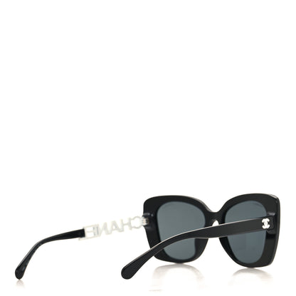 Chanel Acetate Strass Square Sunglasses 5422-B-A Black White 4 of 7