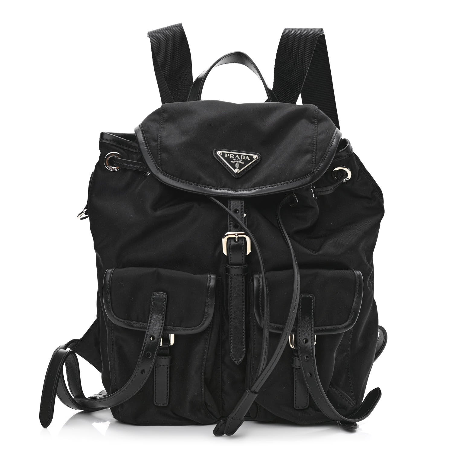 Prada Tessuto Nylon Vitello Backpack Black 1 of 10