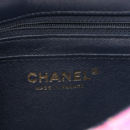 Chanel Tweed Quilted Mini Rectangular Flap Blue Orange Pink 6 of 12