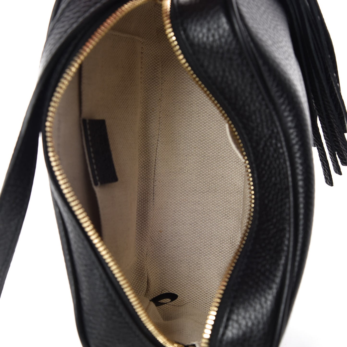 Pebbled Calfskin Small Soho Disco Bag Black