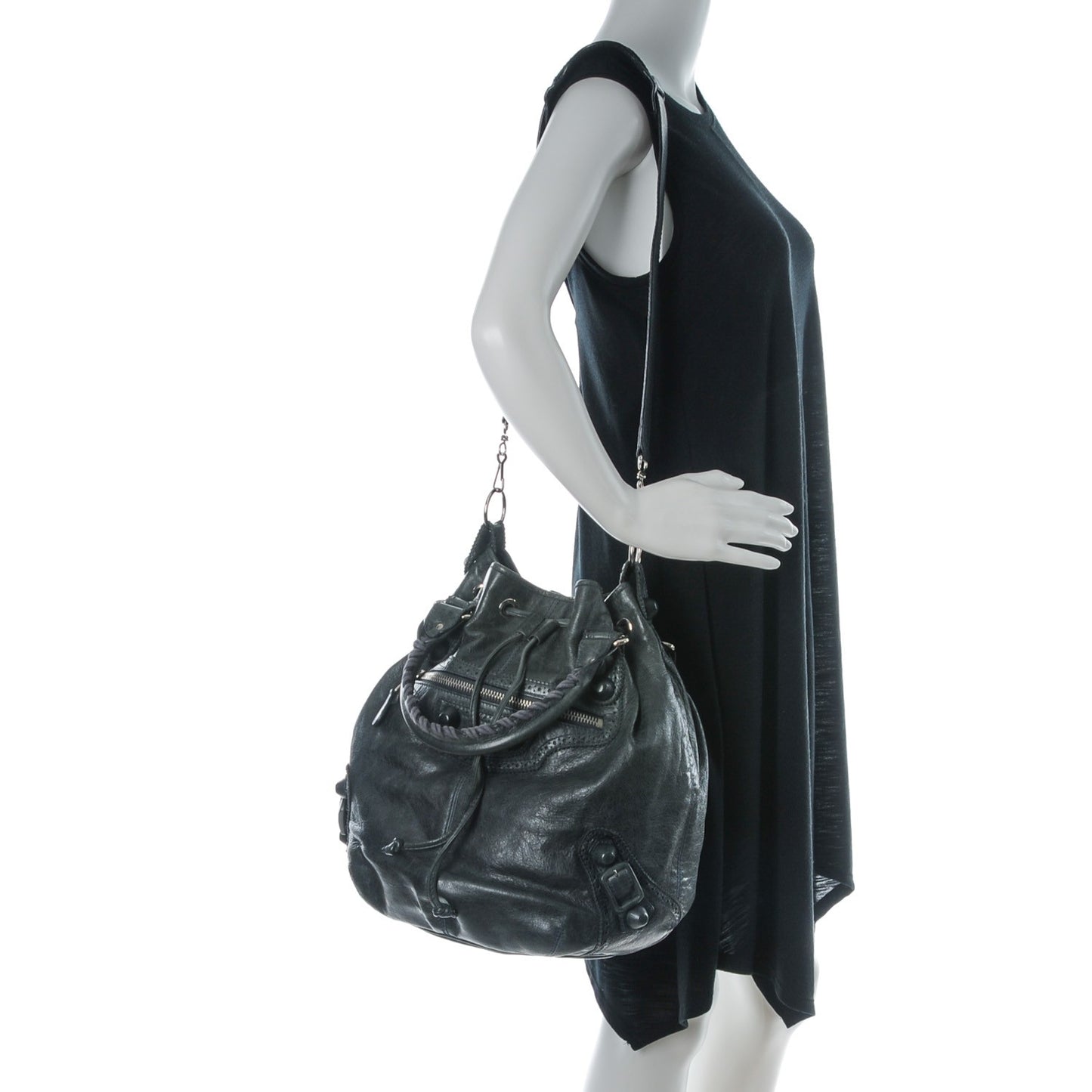 Agneau Giant Brogues Hardware Pompon Anthracite