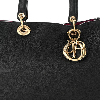 Christian Dior Bullcalf Medium Diorissimo Tote Black Rose Indien 8 of 11