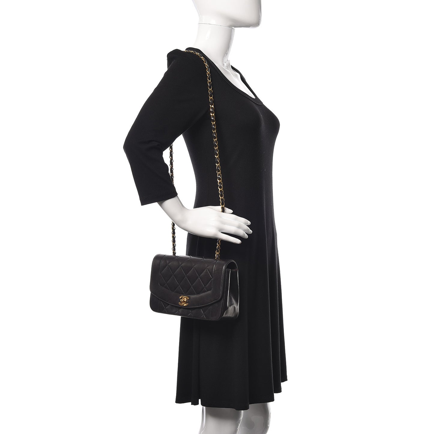 Lambskin Quilted Small Single Flap Black