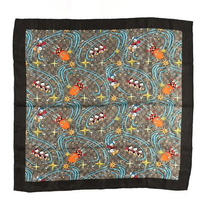 Gucci X DISNEY Silk Twill Donalard Square Scarf Beige Sky Blue 1 of 3