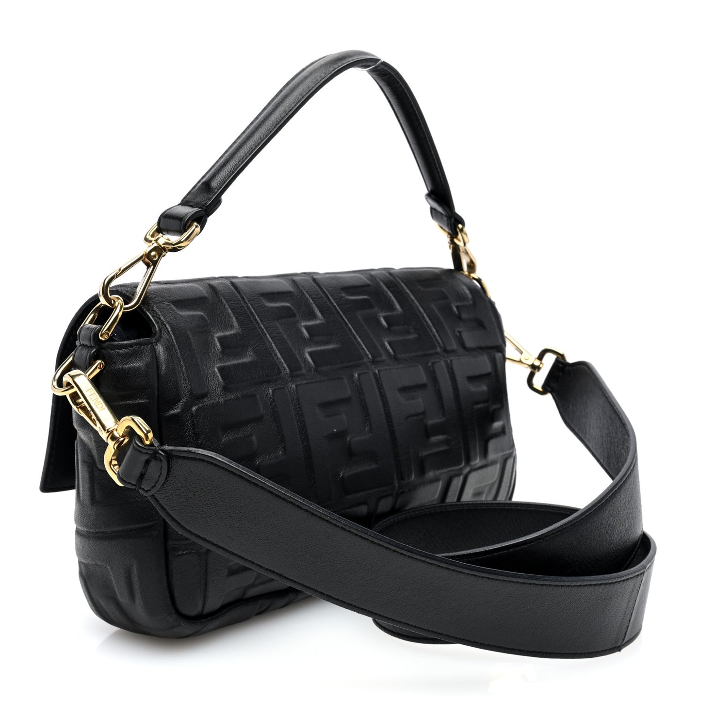 Nappa FF 1974 Embossed Baguette Black