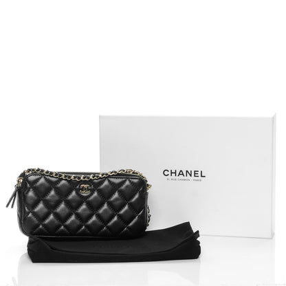 Chanel Lambskin Quilted Small Clutch With Chain Black 9 of 9
