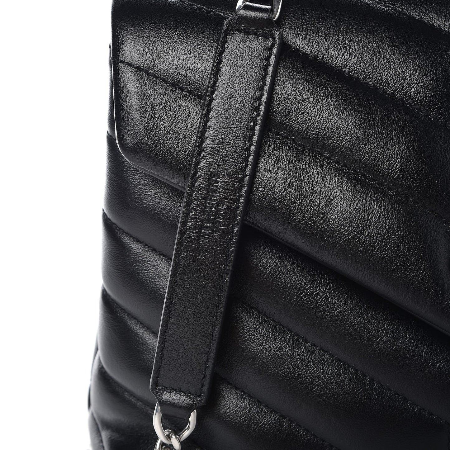 Calfskin Y Quilted Monogram Small Loulou Chain Satchel Black