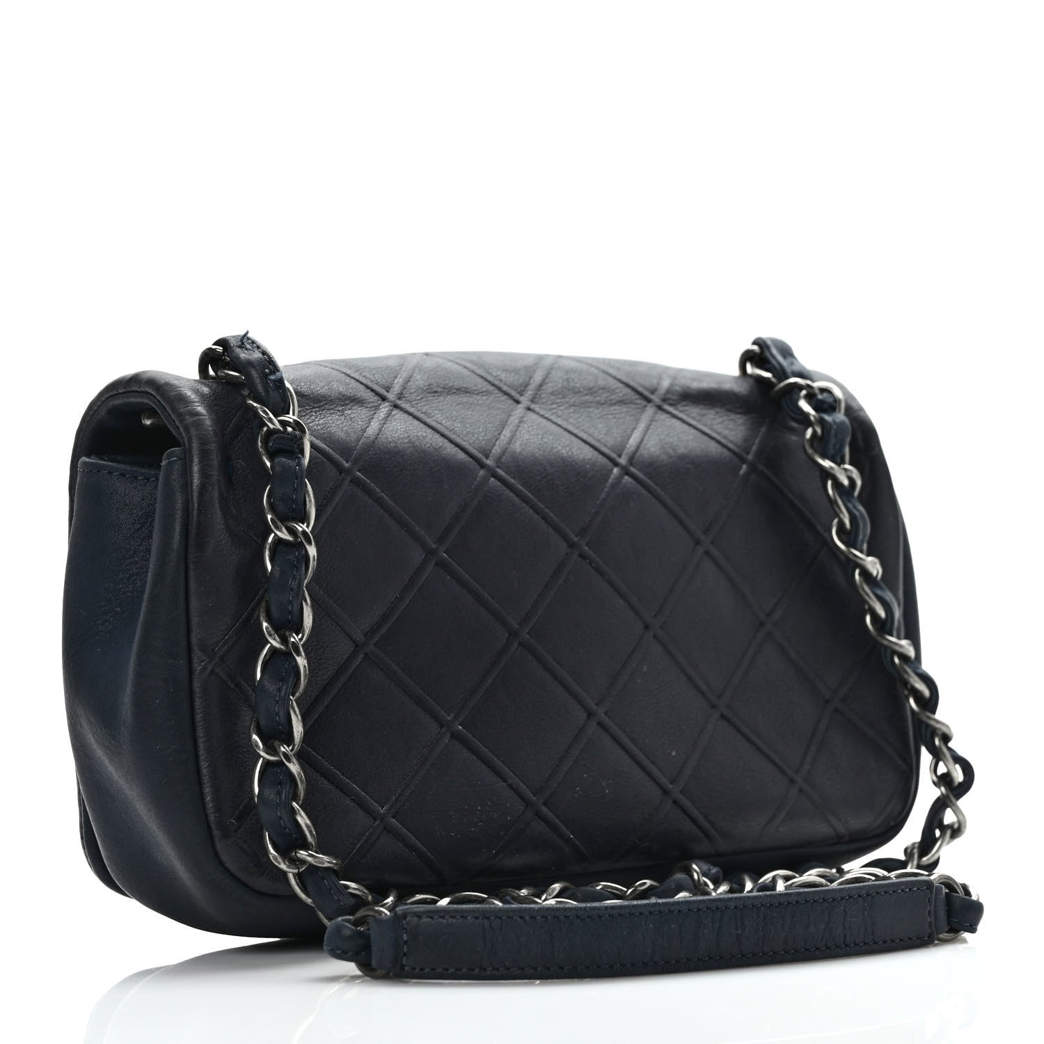 Chanel Calfskin Diamond Embossed New Chic Flap Blue 2 of 9