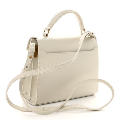 Saint Laurent Grain de Poudre Mini Classic Monogram Cassandra Top Handle Vintage White 2 of 8