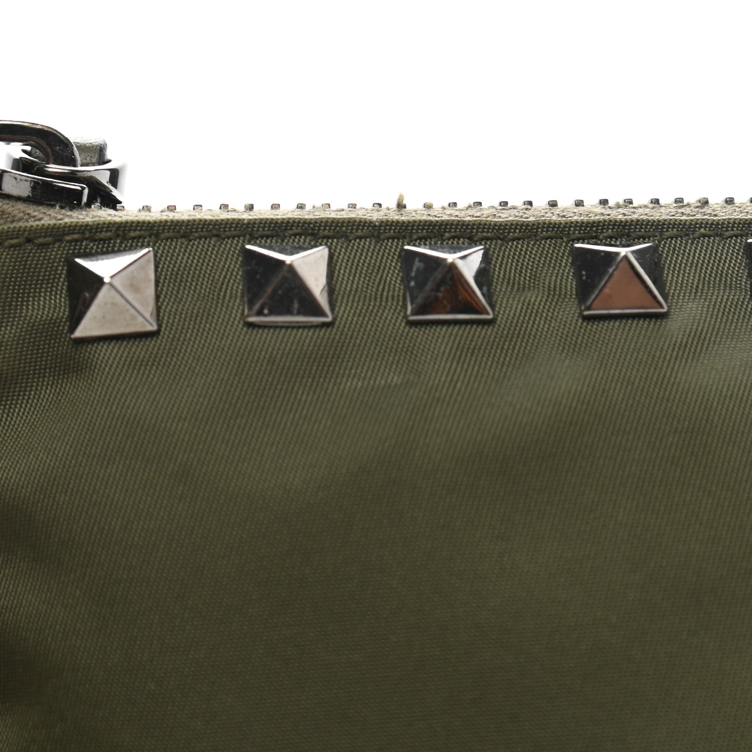 Valentino Garavani Nylon Rockstud Zip Pouch Army Green 13 of 13