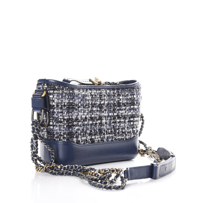 Chanel Tweed Calfskin Small Gabrielle Hobo Blue 4 of 11