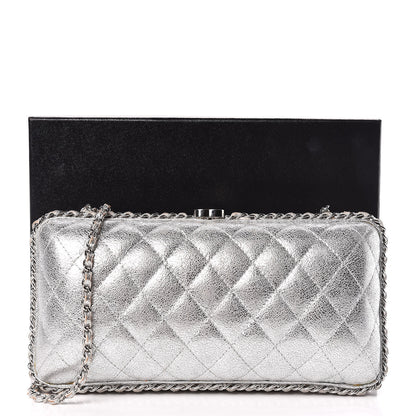 Chanel Metallic Lambskin Small Chain Around Clutch Silver 15 of 15