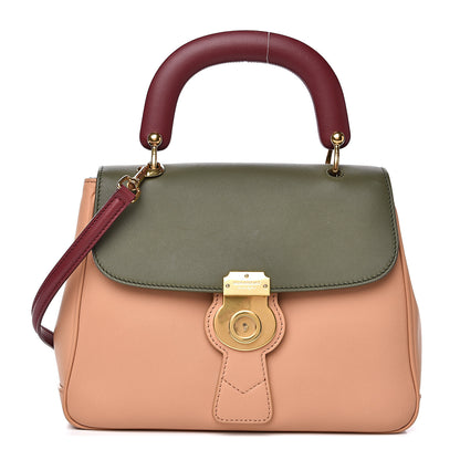 Burberry Trench Calfskin Medium DK88 Top Handle Bag Pale Clementine Moss Green 1 of 15