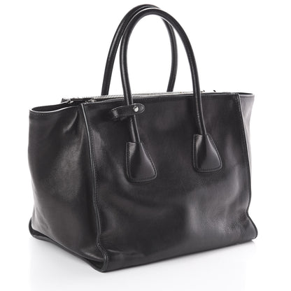 Prada Glace Calf Twin Pocket Tote Black 2 of 8