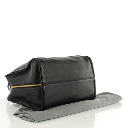 Alexander McQueen Pebbled Calfskin Medium Skull Padlock Zip Around Tote Black 4 of 7