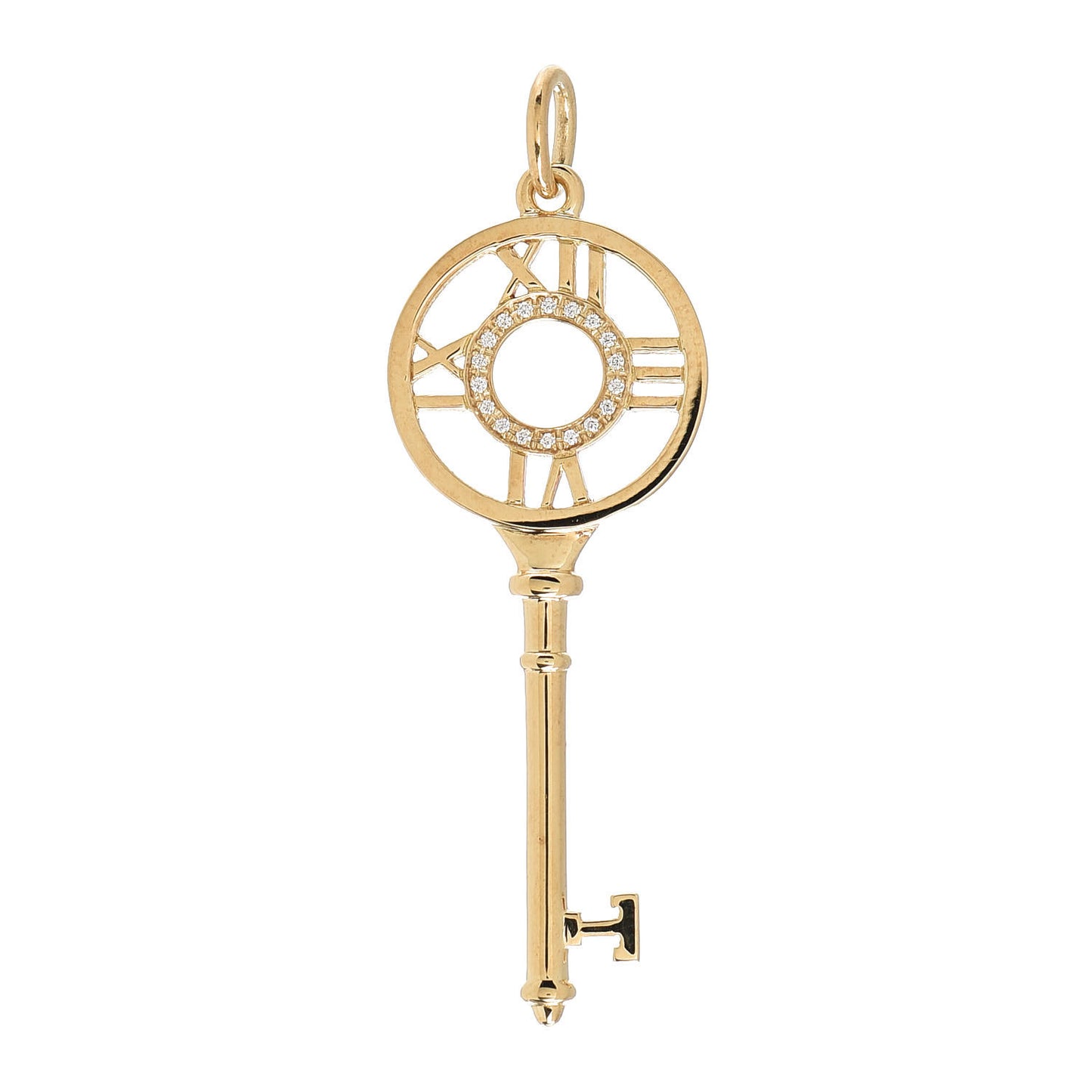 18K Yellow Gold Diamond Atlas Key Pendant