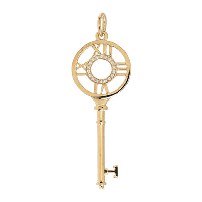 Tiffany 18K Yellow Gold Diamond Atlas Key Pendant 1 of 4