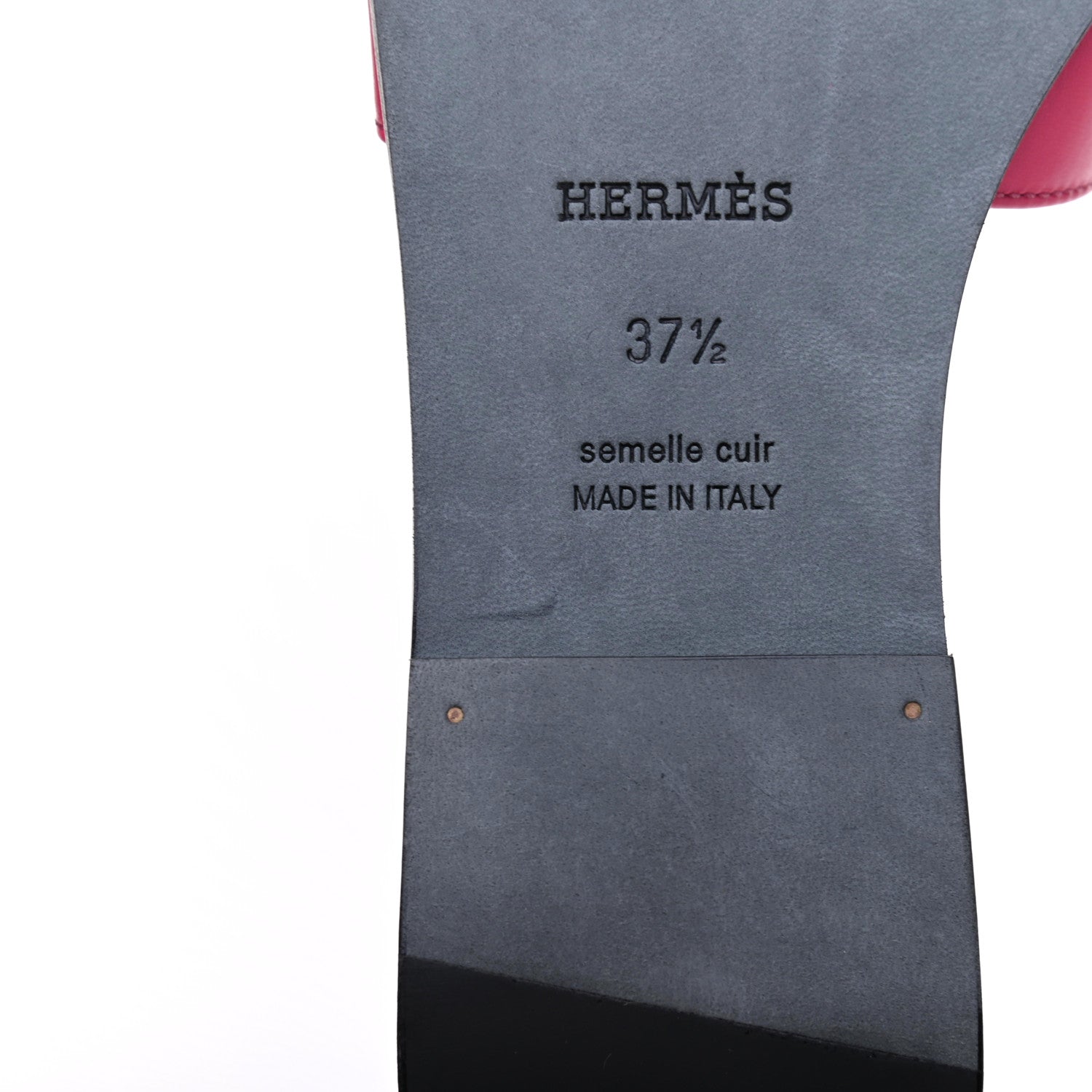Hermes Calfskin Oran Sandals 37.5 Rose Extreme 9 of 10