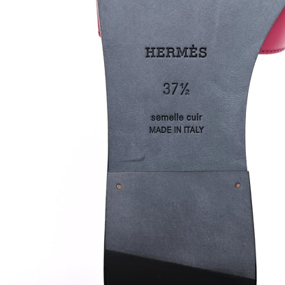Hermes Calfskin Oran Sandals 37.5 Rose Extreme 9 of 10