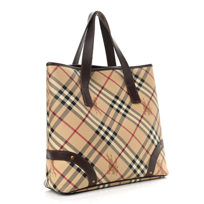 Burberry Haymarket Check Studded Tote Chocolate 3 of 19