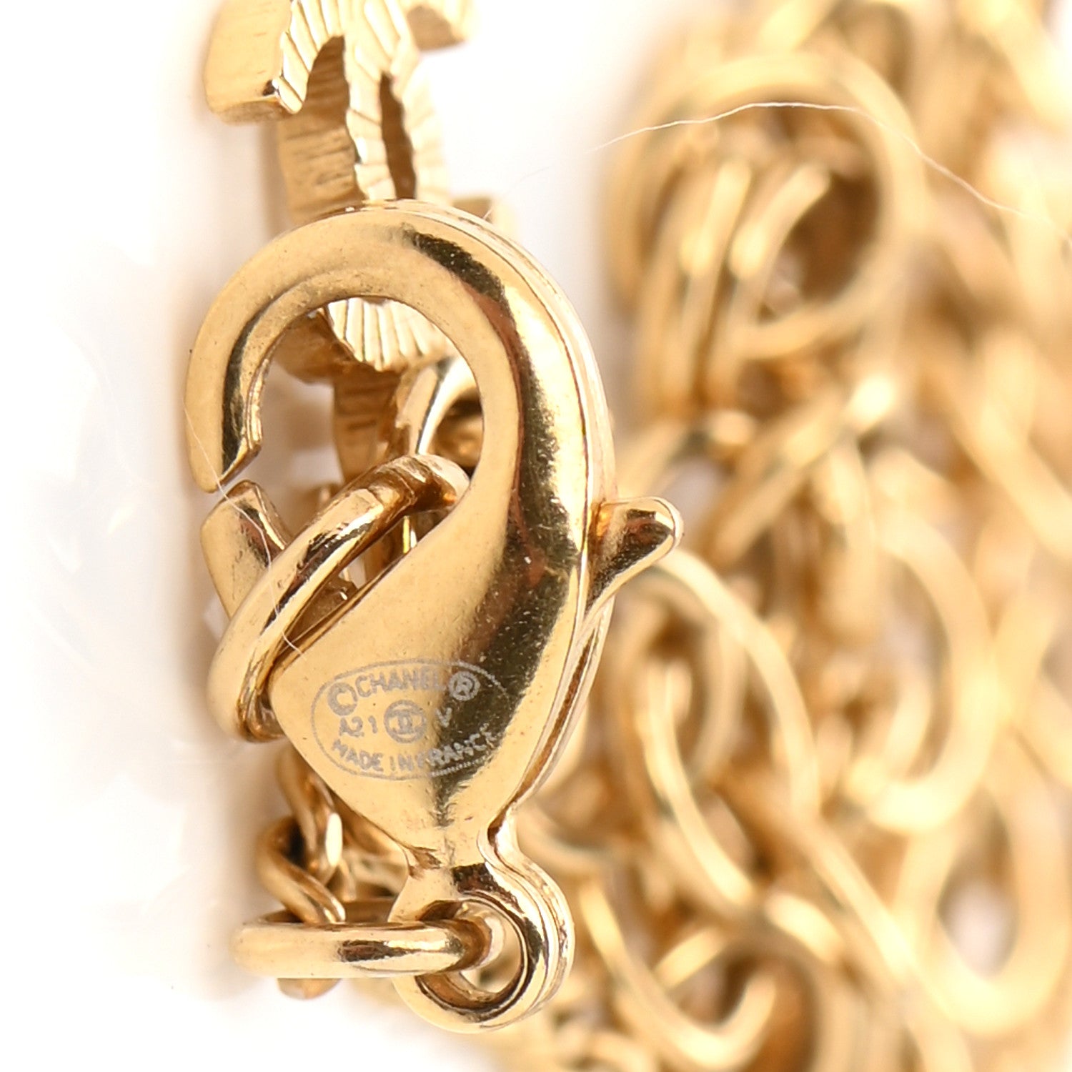 Chanel Crystal Pearl Perfume Bottle CC Necklace Black Gold 6 of 6