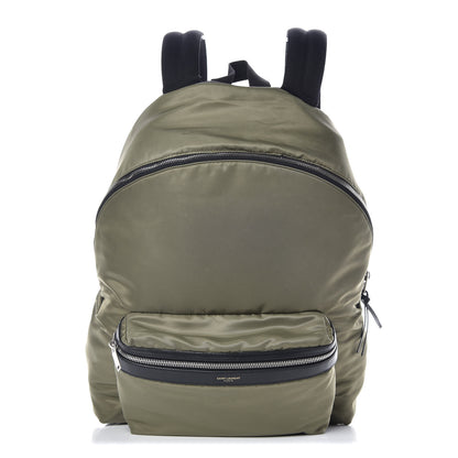 Saint Laurent Canvas Nylon Giant City Backpack Green 1 of 12
