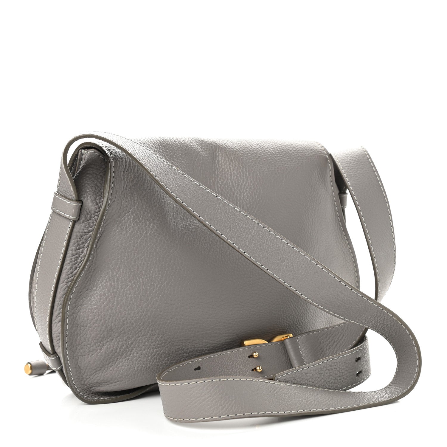 Chloe Calfskin Medium Marcie Round Crossbody Bag Cashmere Grey 3 of 12