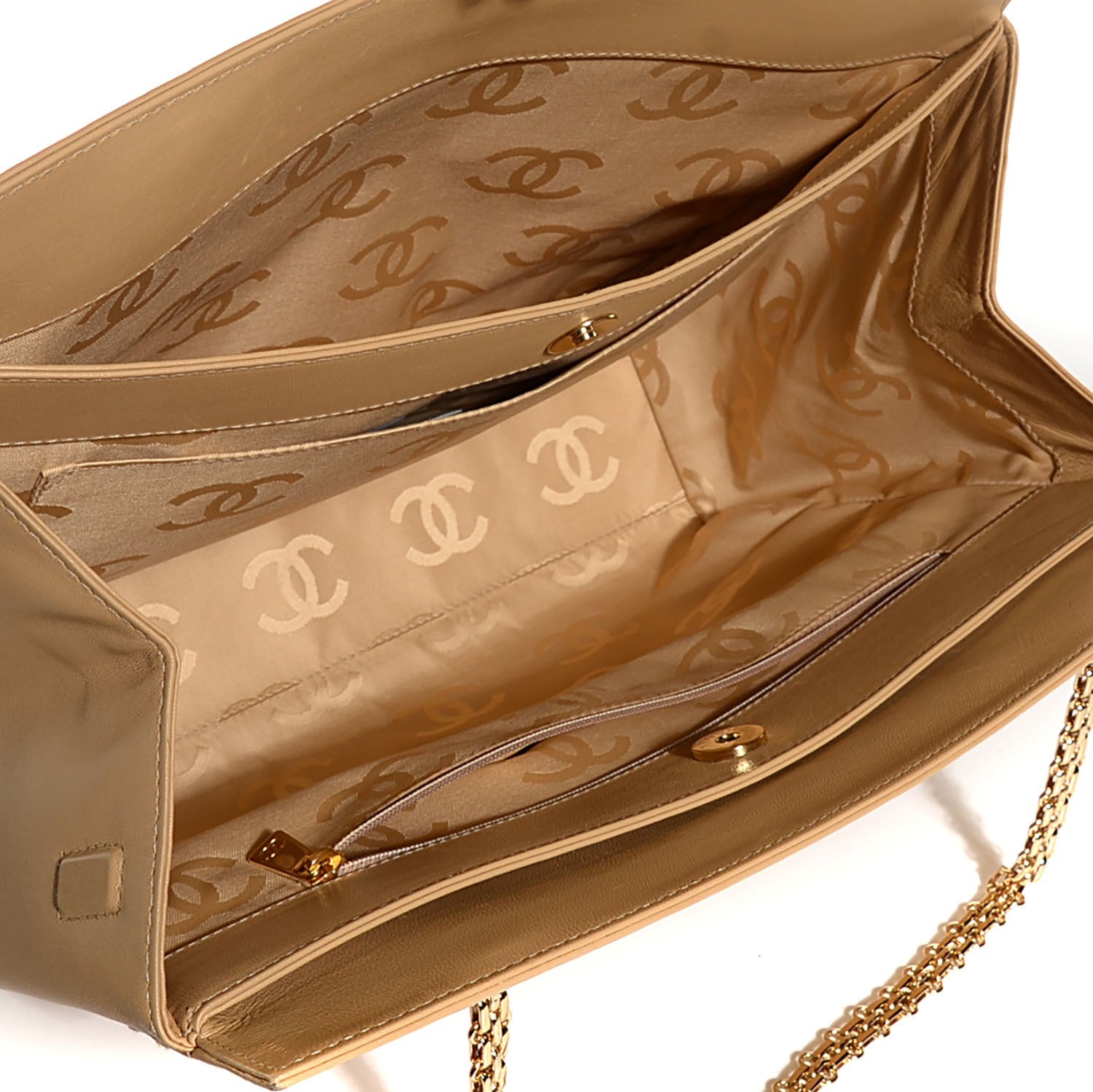 Chanel Lambskin Quilted Shoulder Bag Beige 5 of 7