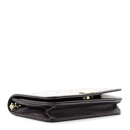 Chanel Caviar Quilted Boy Wallet On Chain WOC Dark Purple 4 of 12