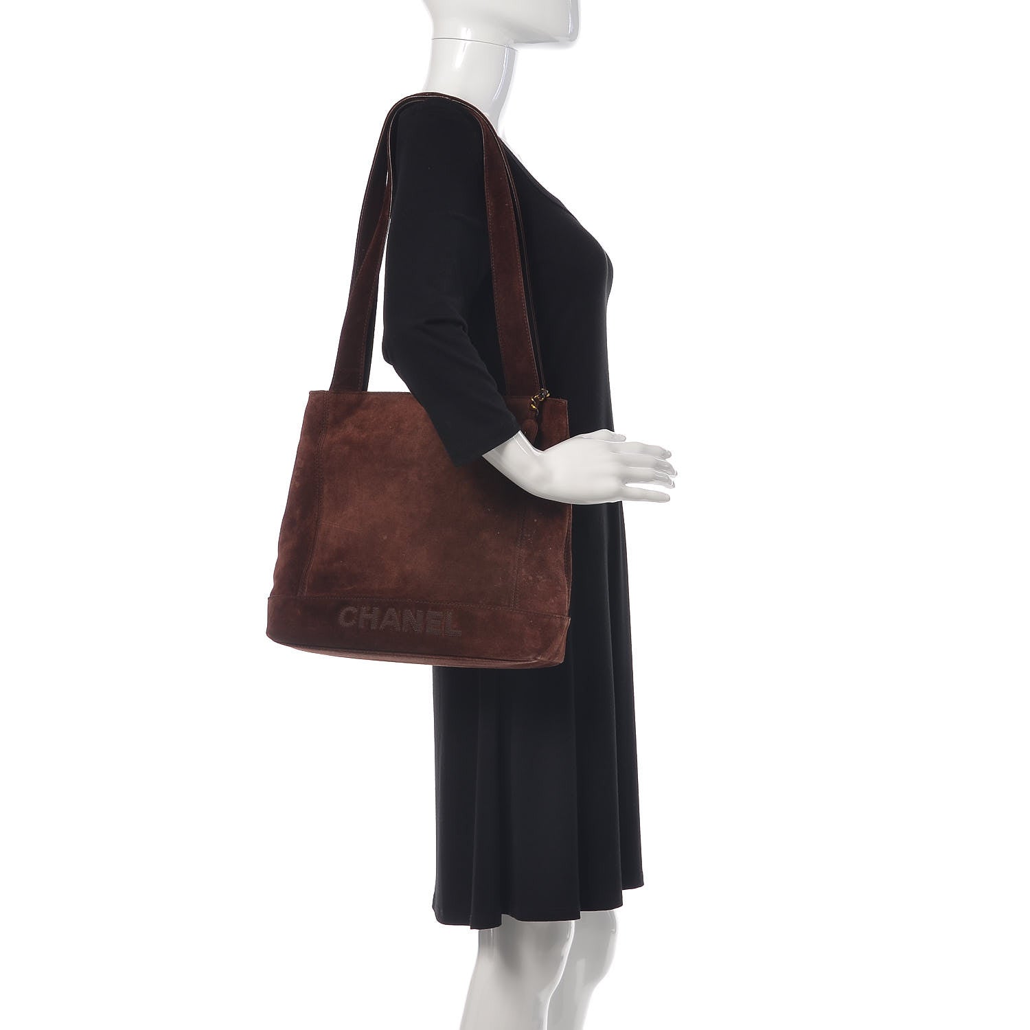 Chanel Suede Shoulder Bag Brown 2 of 16